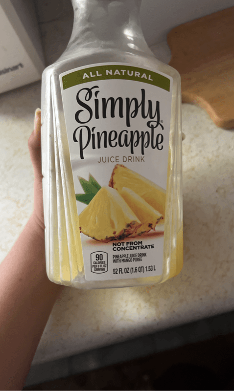 Simply Pineapple Juice Drink With Mango Puree