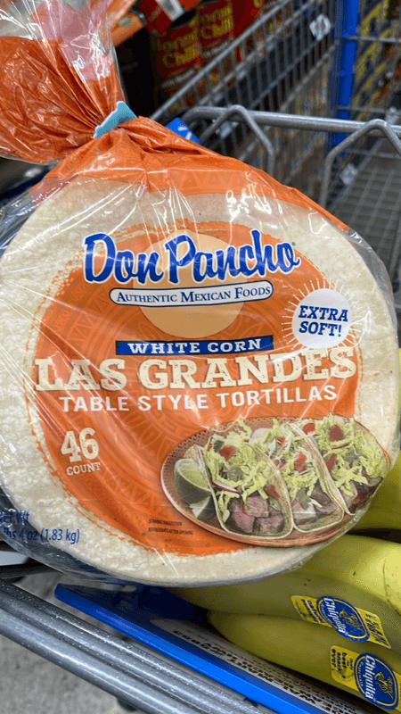 Don Pancho Authentic Mexican Foods White Corn Las Grandes Table Style Tortillas