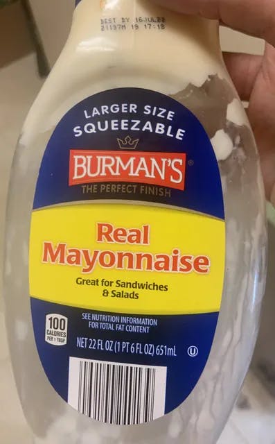 Is it Shellfish Free? Burman’s Squeezable Mayonnaise