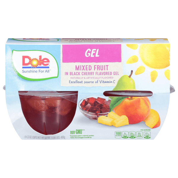 Dole Fruit Bowls Mixed Fruit In Black Cherry Gel, Bowls, Of Fruit