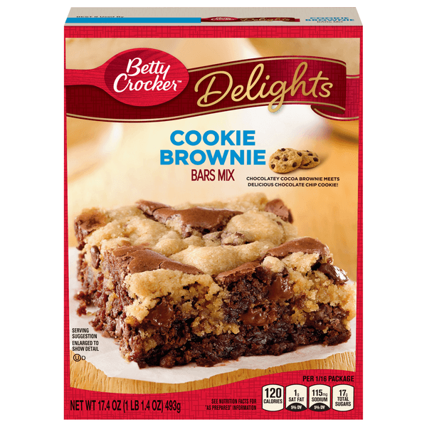 Betty Crocket Delights Bars Mix Cookie Brownie