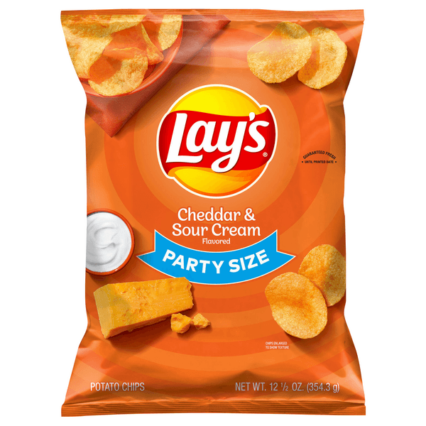 Lays Potato Chips Cheddar & Sour Cream Party Size
