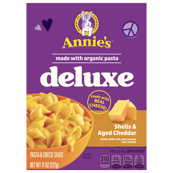 Annie's Homegrown Creamy Deluxe Shells & Real Aged Cheddar Sauce Macaroni Dinner