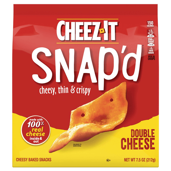 Cheez-it Snapd Cheese Cracker Chips Thin Crisps Double Cheese