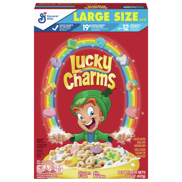 General Mills Lucky Charms Cereal Oat Frosted Toasted With Marshmallows Large Size