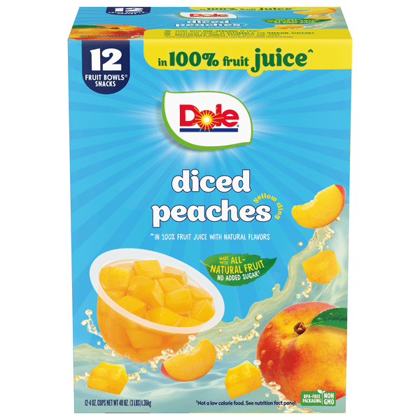 Is it Xanthan Gum Free? Dole Fruit Bowls Yellow Cling Diced Peaches In 100% Fruit Juice, Bowls, Of Fruit