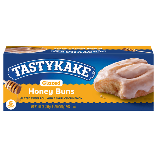Tastykake Glazed Honey Buns Individually Wrapped Pastry Snacks