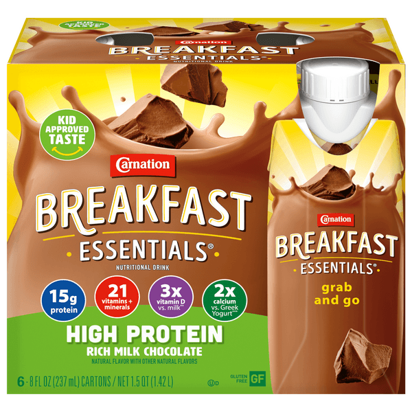 Carnation Breakfast Essential High Protein Nutritional Drink Rich Milk Chocolate