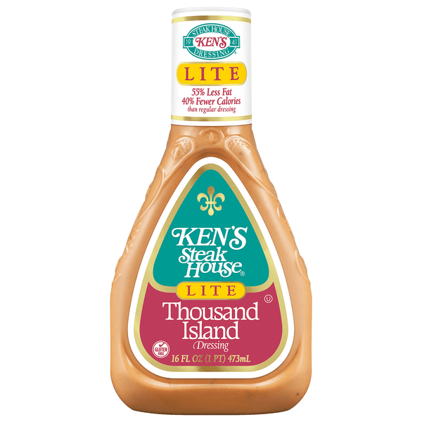 Kens Steak House Thousand Island Salad Dressing Light 50% Less Fat
