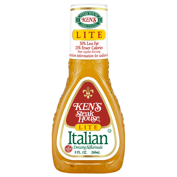 Kens Steak House Italian Salad Dressing Light 70% Less Fat Thin