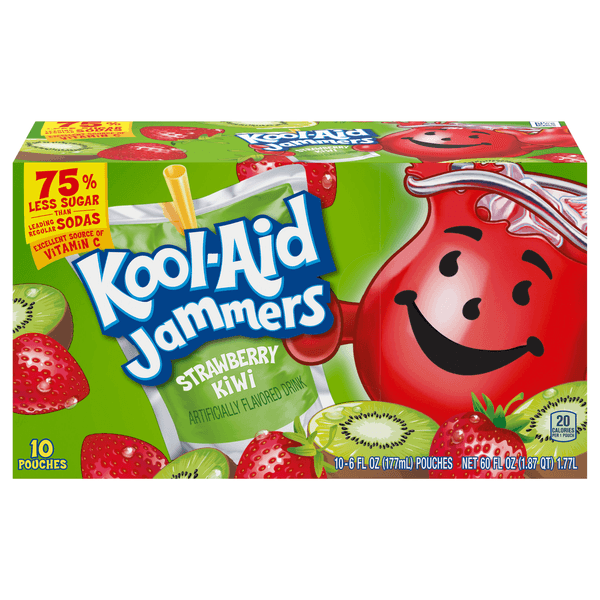 Kool-Aid Jammers Strawberry Kiwi Artificially Flavored Drink Pouch Box