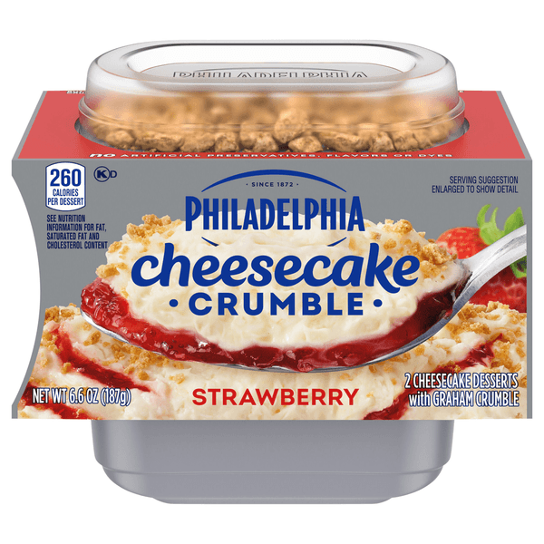 Philadelphia Cheesecake Crumble Strawberry Cheesecake Desserts With Graham Crumble