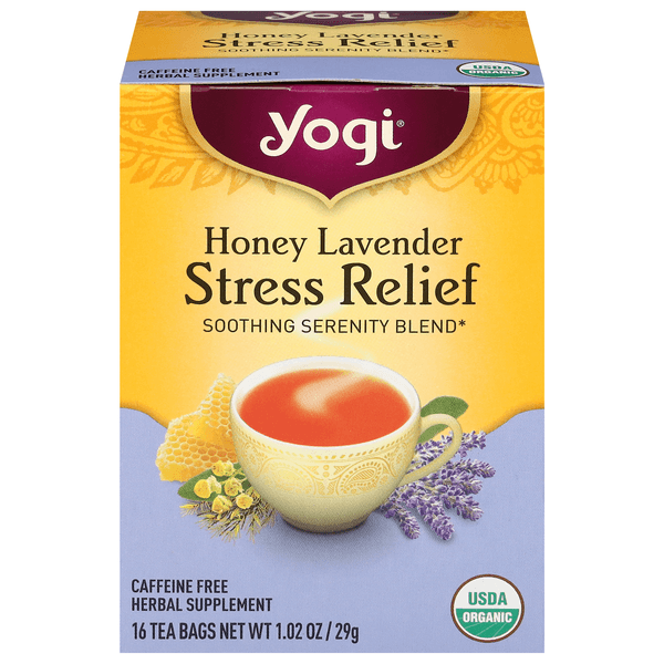 Yogi Herbal Supplement Tea Stress Relief Honey Lavender