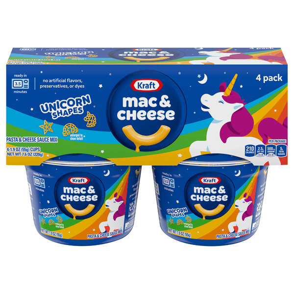 Kraft Macaroni & Cheese Easy Microwavable Dinner With Unicorn Shape Cups