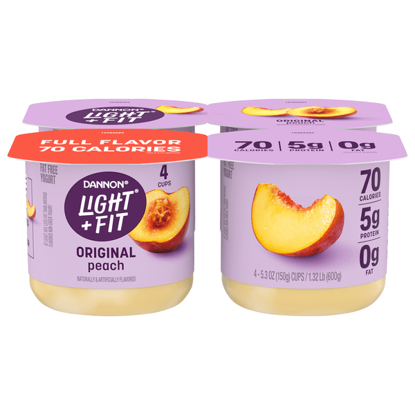 Light + Fit Peach Nonfat Gluten Free Yogurt