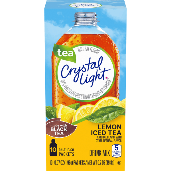 Crystal Light Lemon Iced Tea Naturally Flavored Powdered Drink Mix On The Go