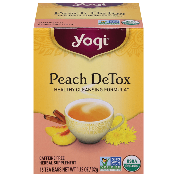 Yogi Herbal Supplement Tea Peach Detox