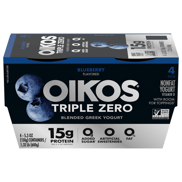 Oikos Triple Zero Greek Yogurt Blended Nonfat Blueberry