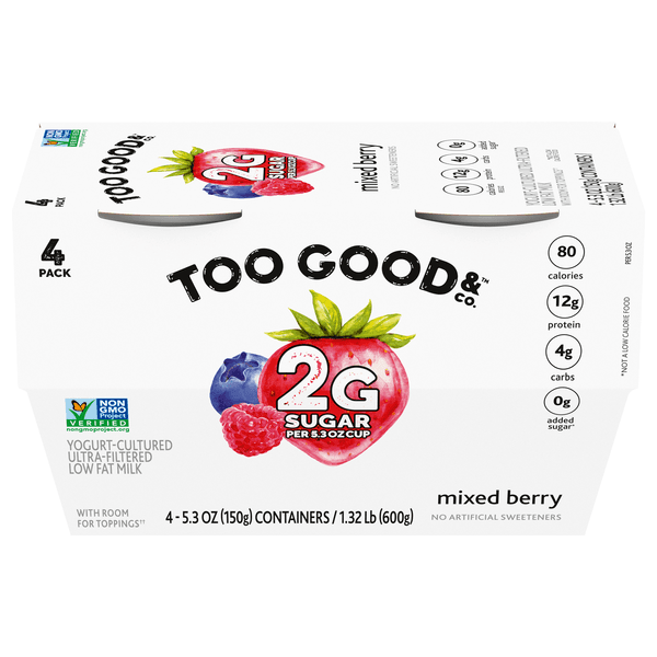 Two Good Mixed Berry Low Fat Lower Sugar Greek Yogurt