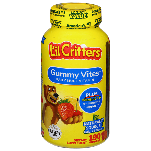 Lil Critters Vitamins Gummy Vites Complete Multivitamin Natural Fruit Flavors