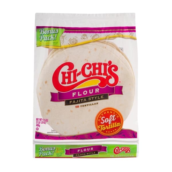 Chi-Chis Flour Tortilla Shelf Stable Reasealble Plastic Bag