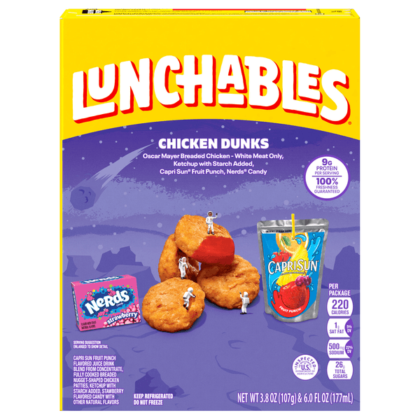 Lunchables Chicken Dunks Meal Kit With Capri Sun Fruit Punch Drink & Nerds Candy