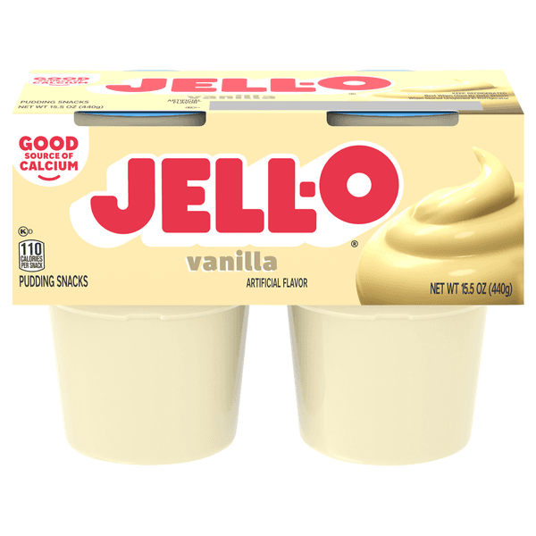 Jell-O Original Vanilla Ready To Eat Pudding Cups Snack