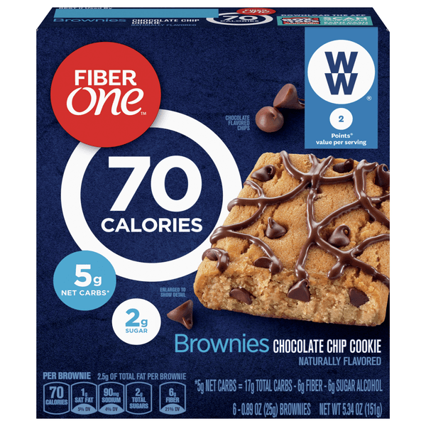 Fiber One Brownies 90 Calories Chocolate Chip Cookie Bar