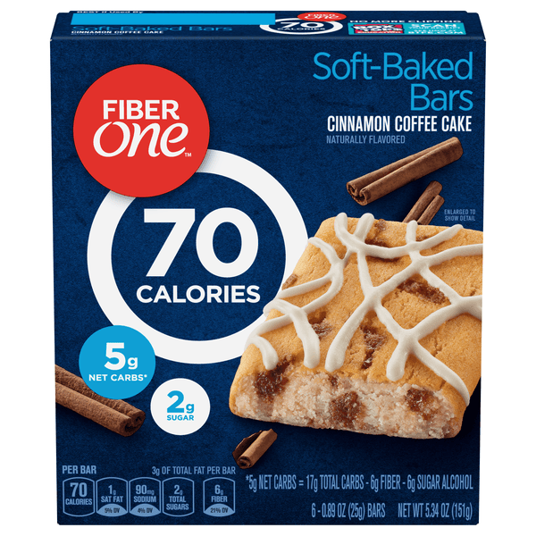 Fiber One Baked Bars 70 Calories Cinnamon Coffee Cake