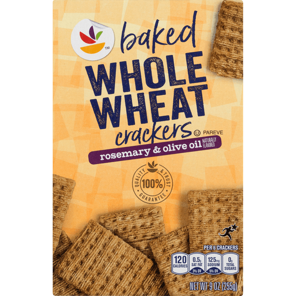 Stop & Shop Baked Whole Wheat Crackers Rosemary & Olive Oil