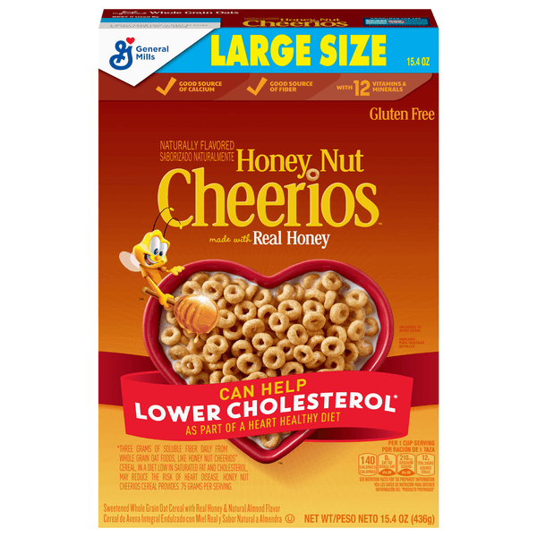 Cheerios Honey Nut Cereal Whole Grain Oat Sweetened Real Honey