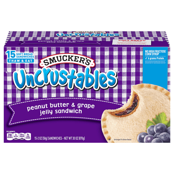 Smuckers Uncrustables Sandwich Peanut Butter & Grape Jelly
