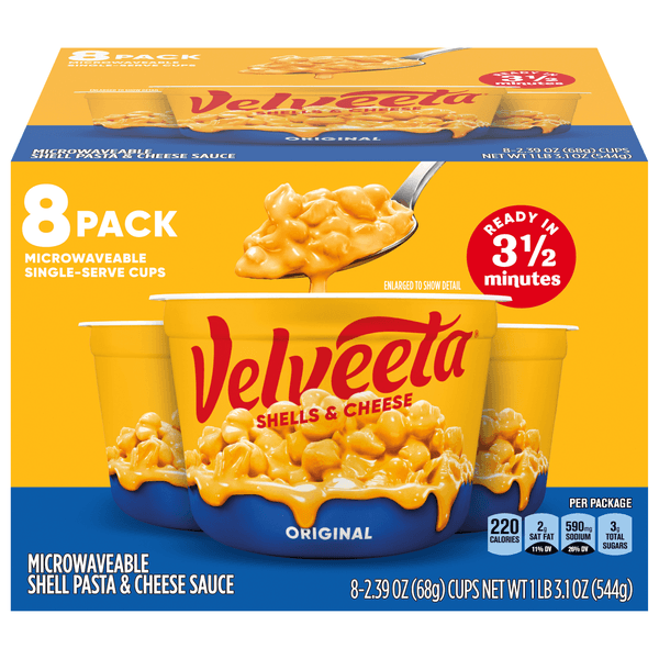 Is it Low Sugar? Velveeta Shells And Cheese Original Macaroni And Cheese Cups Easy Microwaveable Dinner
