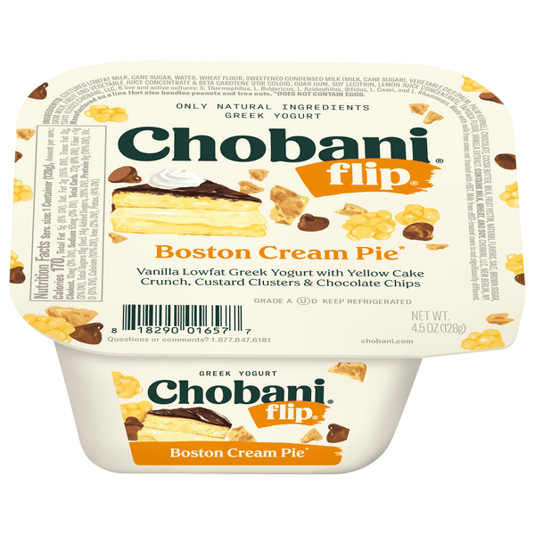 Chobani Flip Yogurt Greek Low Fat Vanilla Boston Cream Pie