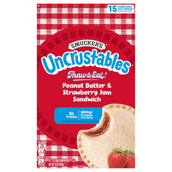 Smuckers Uncrustables Sandwiches Peanut Butter & Strawberry Jam