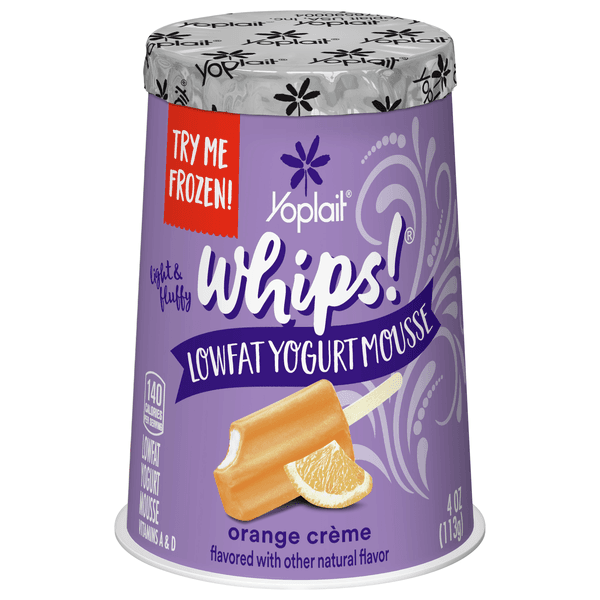 Yoplait Whips! Yogurt Mousse Low Fat Orange Creme Flavored