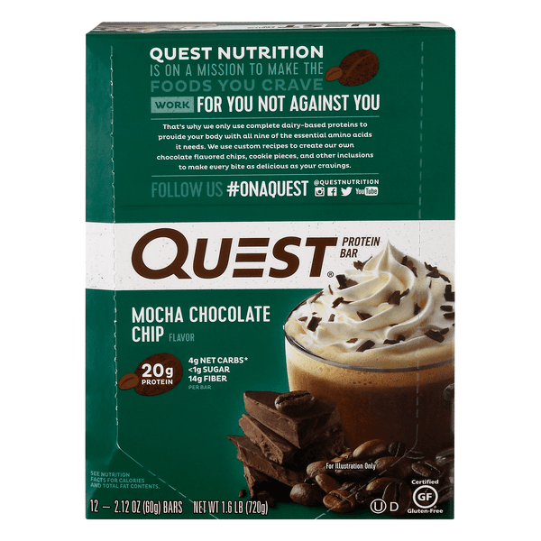 Questbar Protein Bar Mocha Chocolate Chip