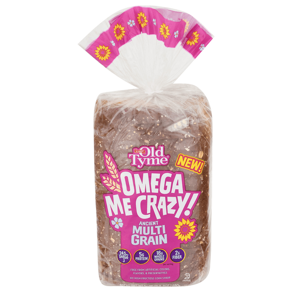 Old Tyme Omega Me Crazy Ancient Grains Multigrain Bread
