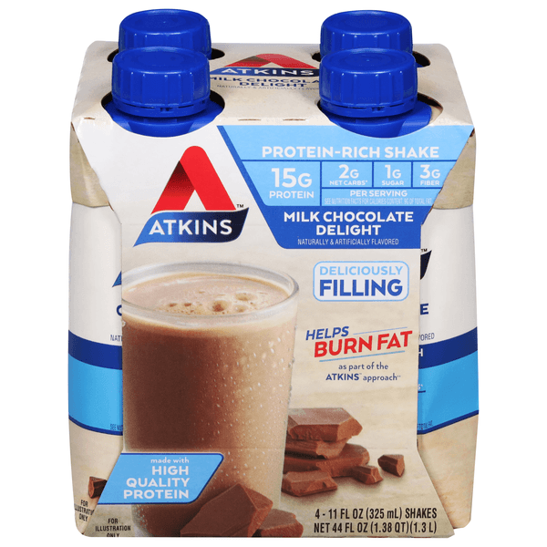 Atkins Shakes Protein Rich Milk Chocolate Delight