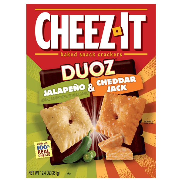 Cheez-It Duoz Crackers Baked Snack Jalapeno Cheddar - Jack