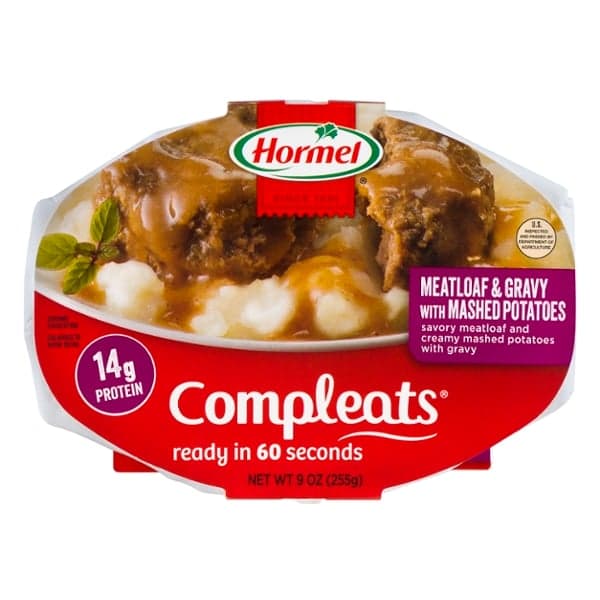 Is it Vegetarian? Hormel Compleats Meatloaf & Gravy With Mashed Potatoes Microwave Tray