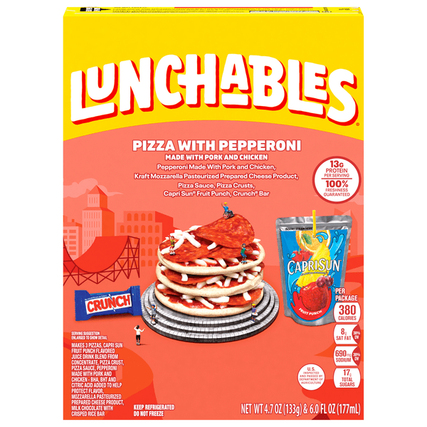Lunchables Pizza With Pepperoni Meal Kit With Capri Sun Drink & Crunch Candy Bar