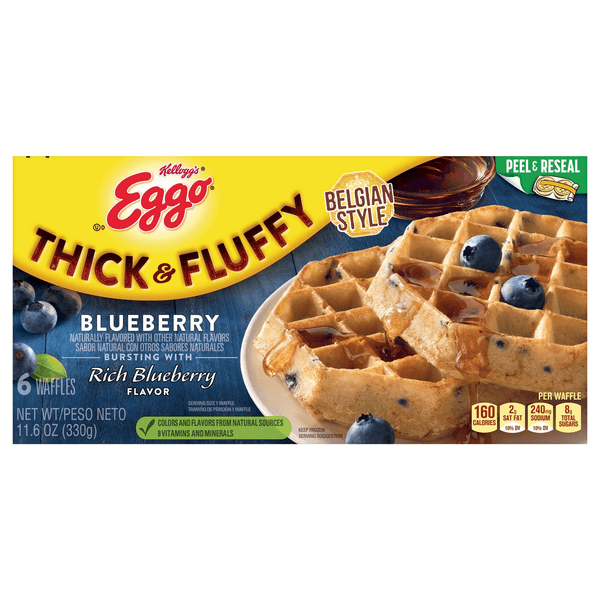 Eggo Thick And Fluffy Waffles Breakfast Blueberry
