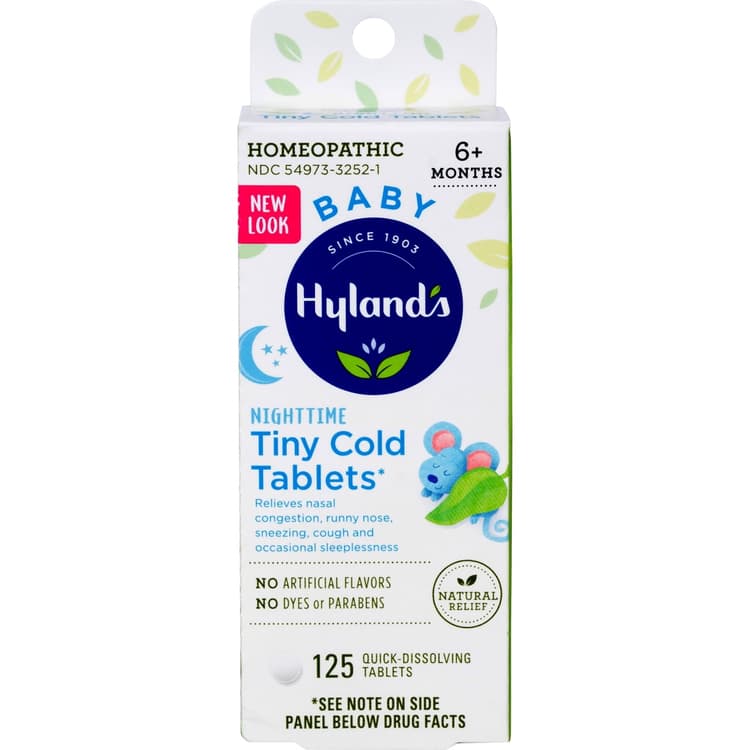 Hyland'S Baby Cold Symptoms Relief Nighttime Tiny Cold Tablets, 125 Quick-Dissolving