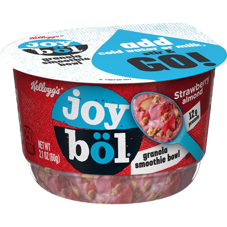 Kellogg'S Joybol Granola Smoothie Bowl, Breakfast Made Easy, Strawberry Almond, Bowl