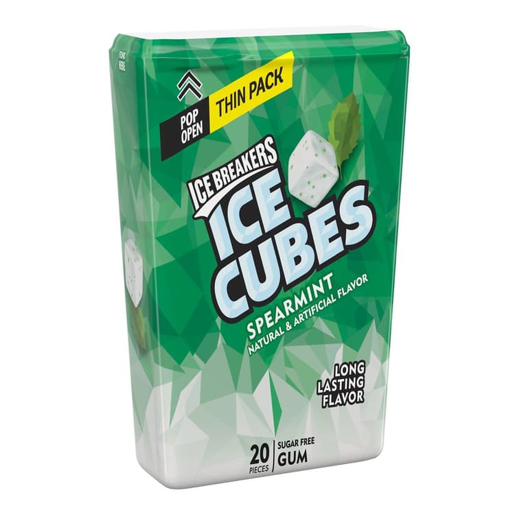 Ice Breakers, Ice Cubes Spearmint Sugar Free Chewing Gum, Made With Xylitol, Thin