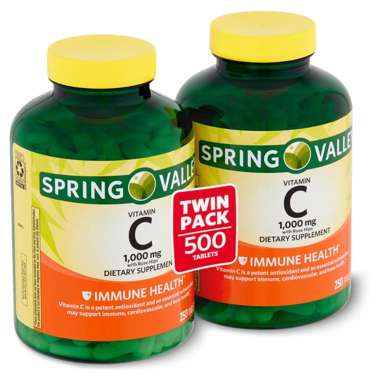 Spring Valley Vitamin C With Rose Hips Dietary Supplement Twin Pack