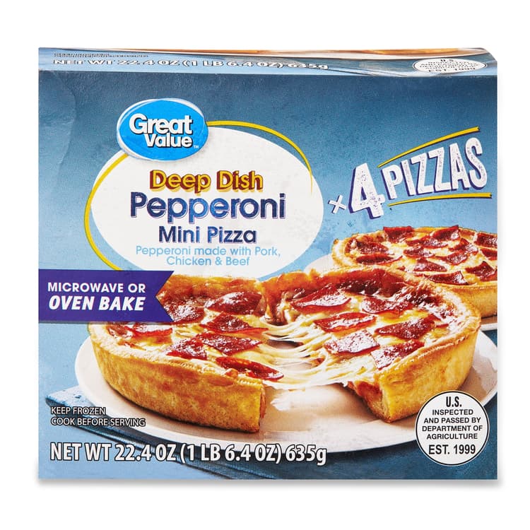 Great Value Pepperoni Deep Dish Mini Pizza