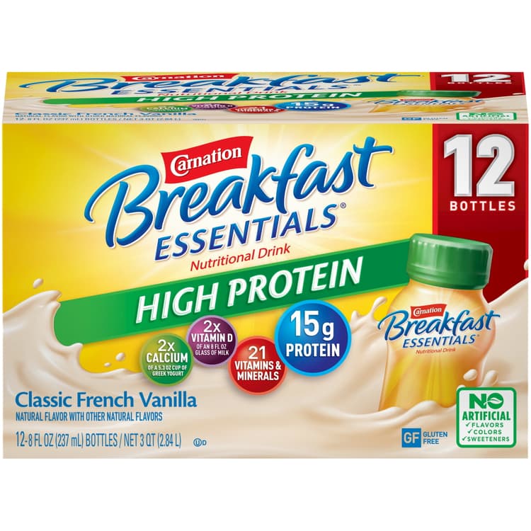 Carnation Breakfast Essentials High Protein Classic French Vanilla . Oz. Bottles