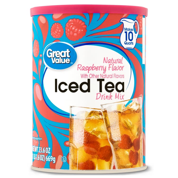 Great Value Natural Raspberry Flavor Iced Tea Drink Mix